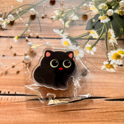 1Pc black cat cute cartoon acrylic PP clip