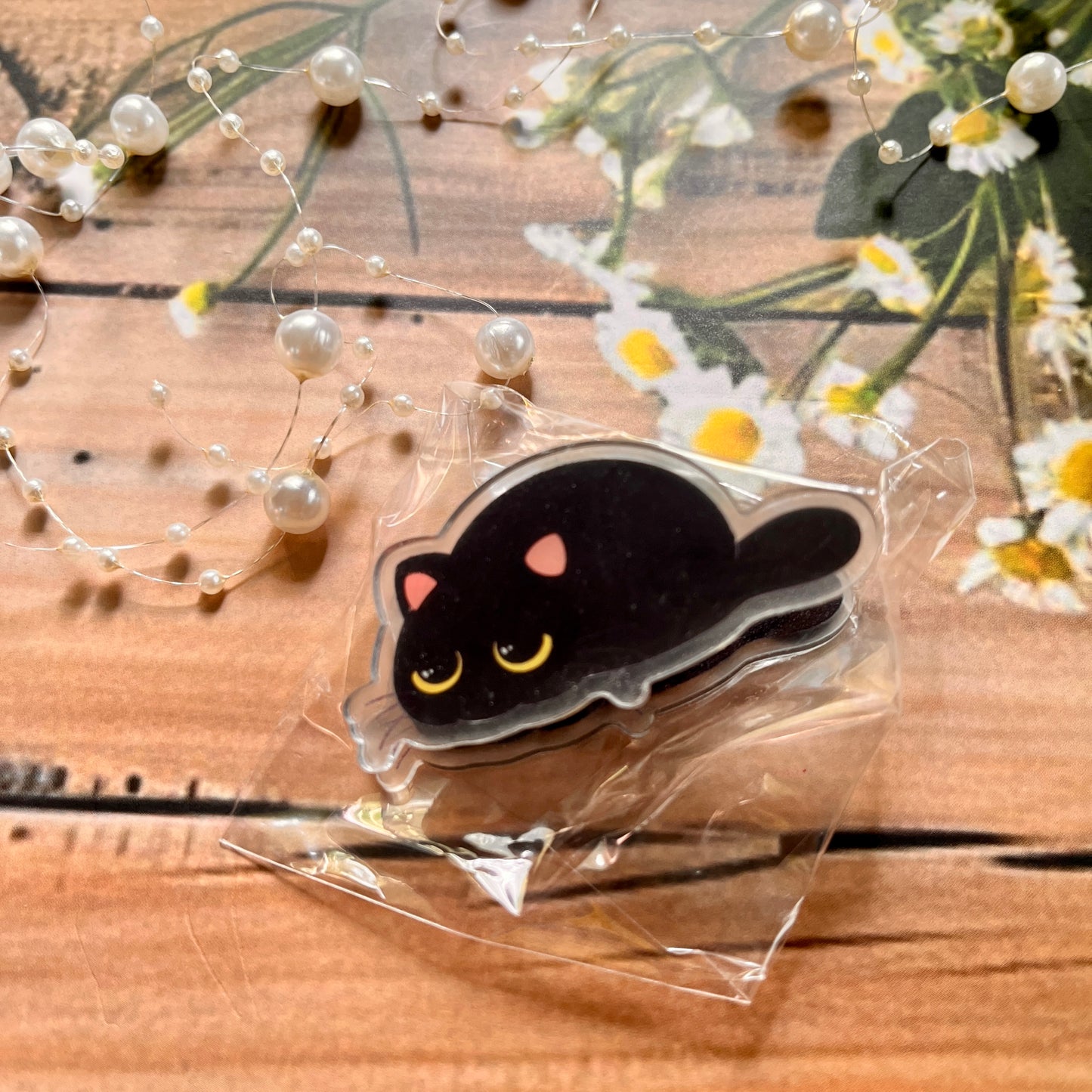 1Pc black cat cute cartoon acrylic PP clip