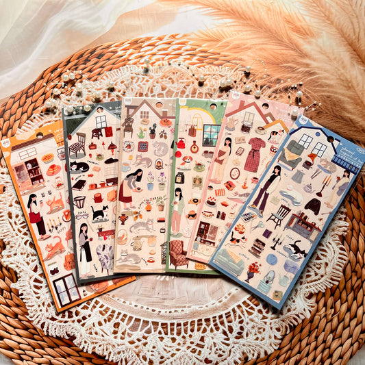 2 Sheets Endless Galaxy Creative Character Daily Life Scrapbooking Stickers