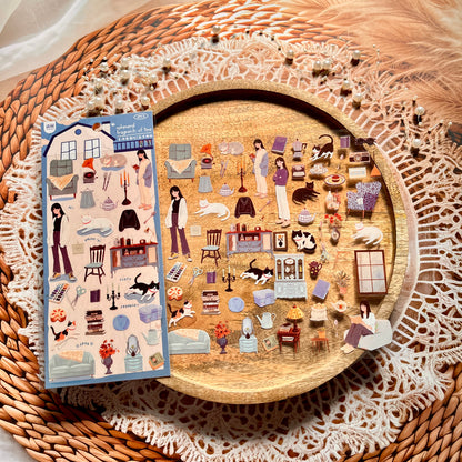 2 Sheets Endless Galaxy Creative Character Daily Life Scrapbooking Stickers