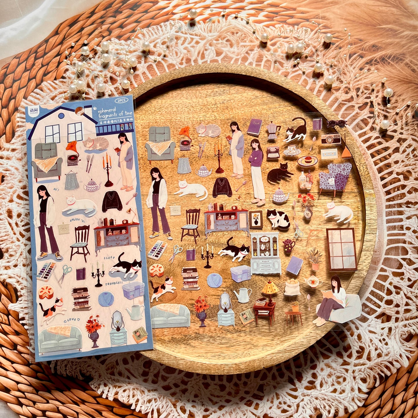 2 Sheets Endless Galaxy Creative Character Daily Life Scrapbooking Stickers