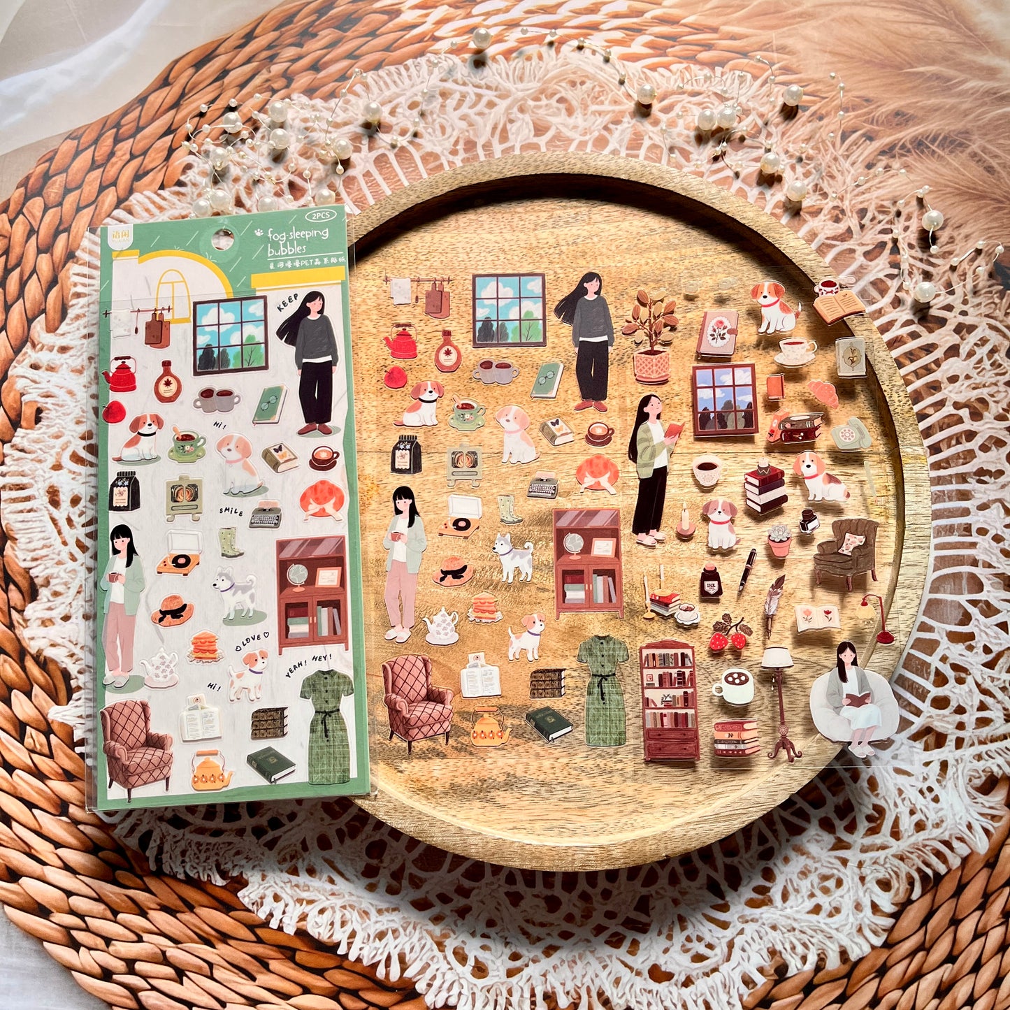 2 Sheets Endless Galaxy Creative Character Daily Life Scrapbooking Stickers