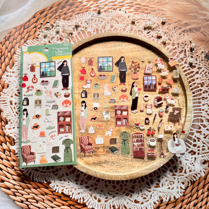 2 Sheets Endless Galaxy Creative Character Daily Life Scrapbooking Stickers