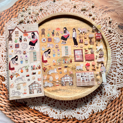 2 Sheets Endless Galaxy Creative Character Daily Life Scrapbooking Stickers