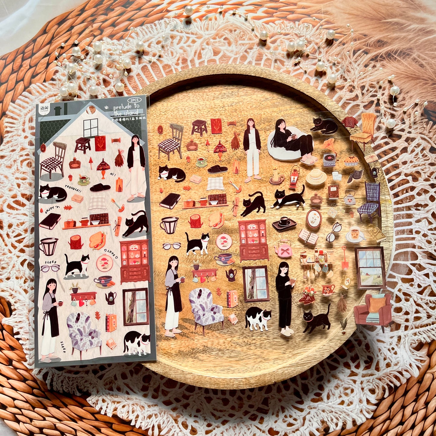 2 Sheets Endless Galaxy Creative Character Daily Life Scrapbooking Stickers