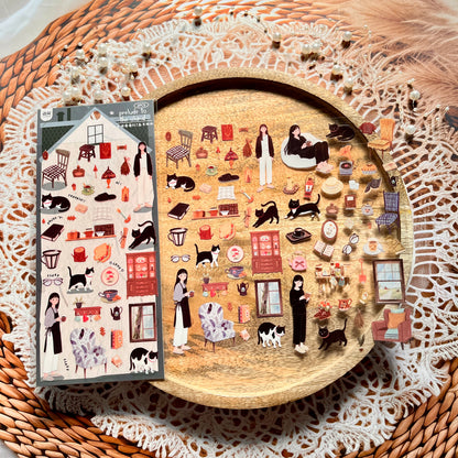 2 Sheets Endless Galaxy Creative Character Daily Life Scrapbooking Stickers