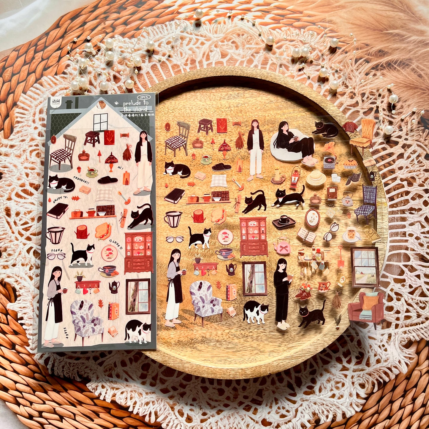 2 Sheets Endless Galaxy Creative Character Daily Life Scrapbooking Stickers