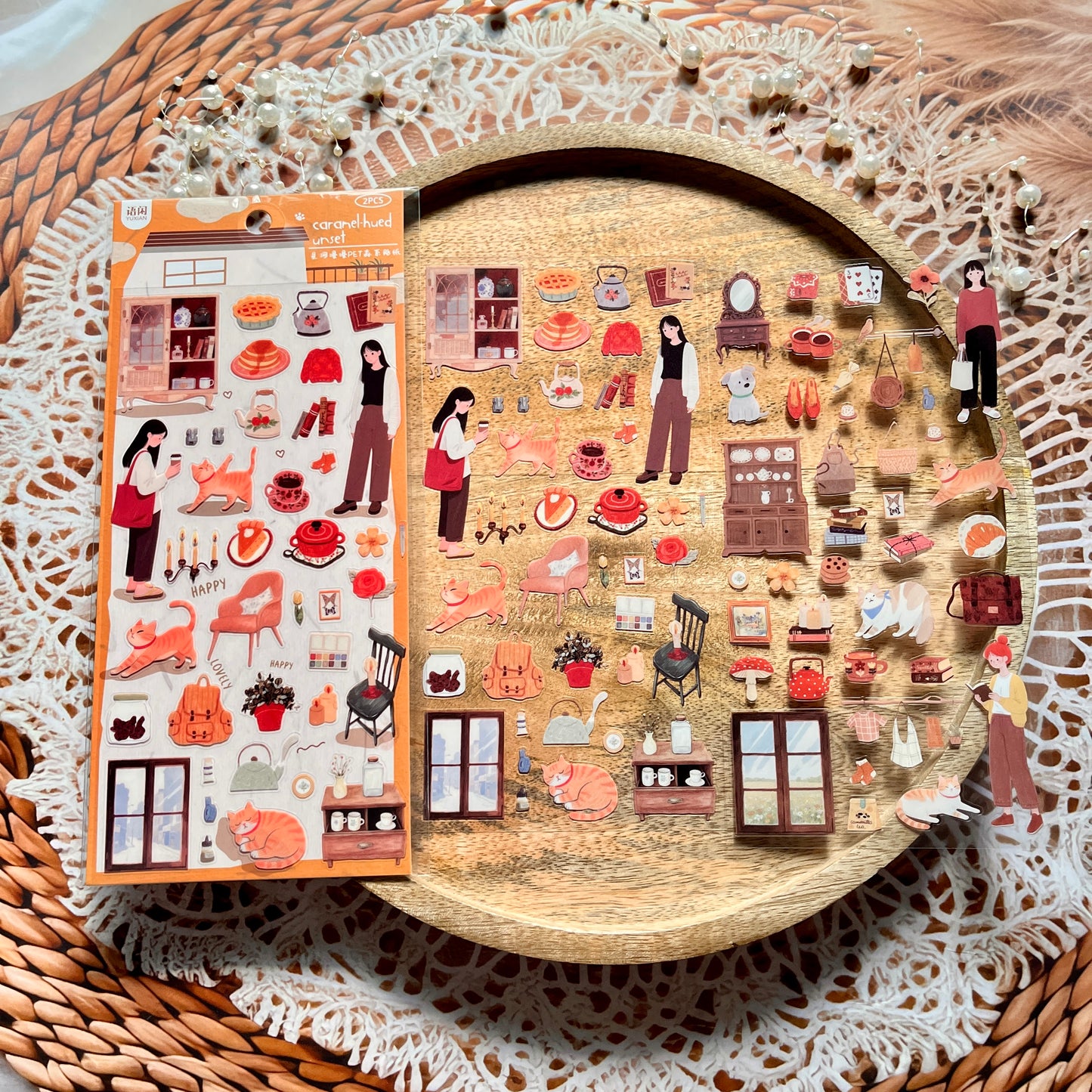 2 Sheets Endless Galaxy Creative Character Daily Life Scrapbooking Stickers