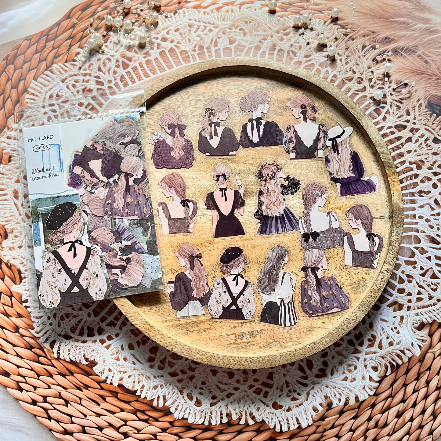 30 Pcs Turning Point Series Elegant Character Holiday Decorative Sticker