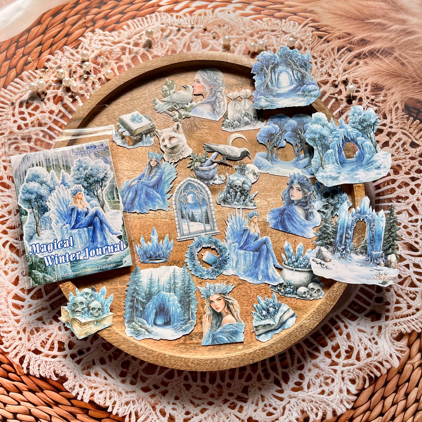 25 Pcs Enchanted Winter Series Winter themed Decorative Stickers