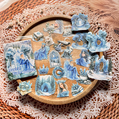 25 Pcs Enchanted Winter Series Winter themed Decorative Stickers