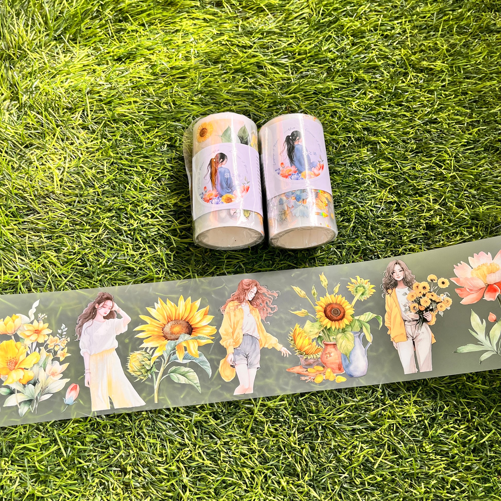 Pet Tape Flowers All Over The Yard Series Literary - Temu