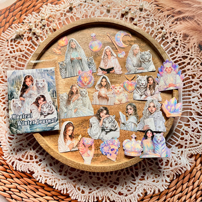 25 Pcs Enchanted Winter Series Winter themed Decorative Stickers