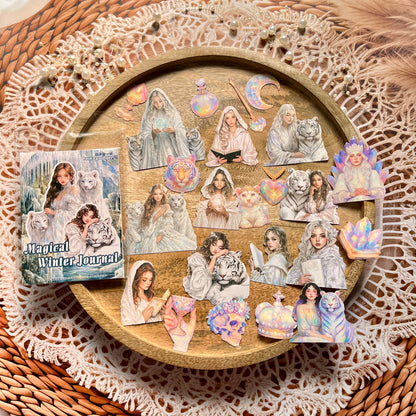 25 Pcs Enchanted Winter Series Winter themed Decorative Stickers