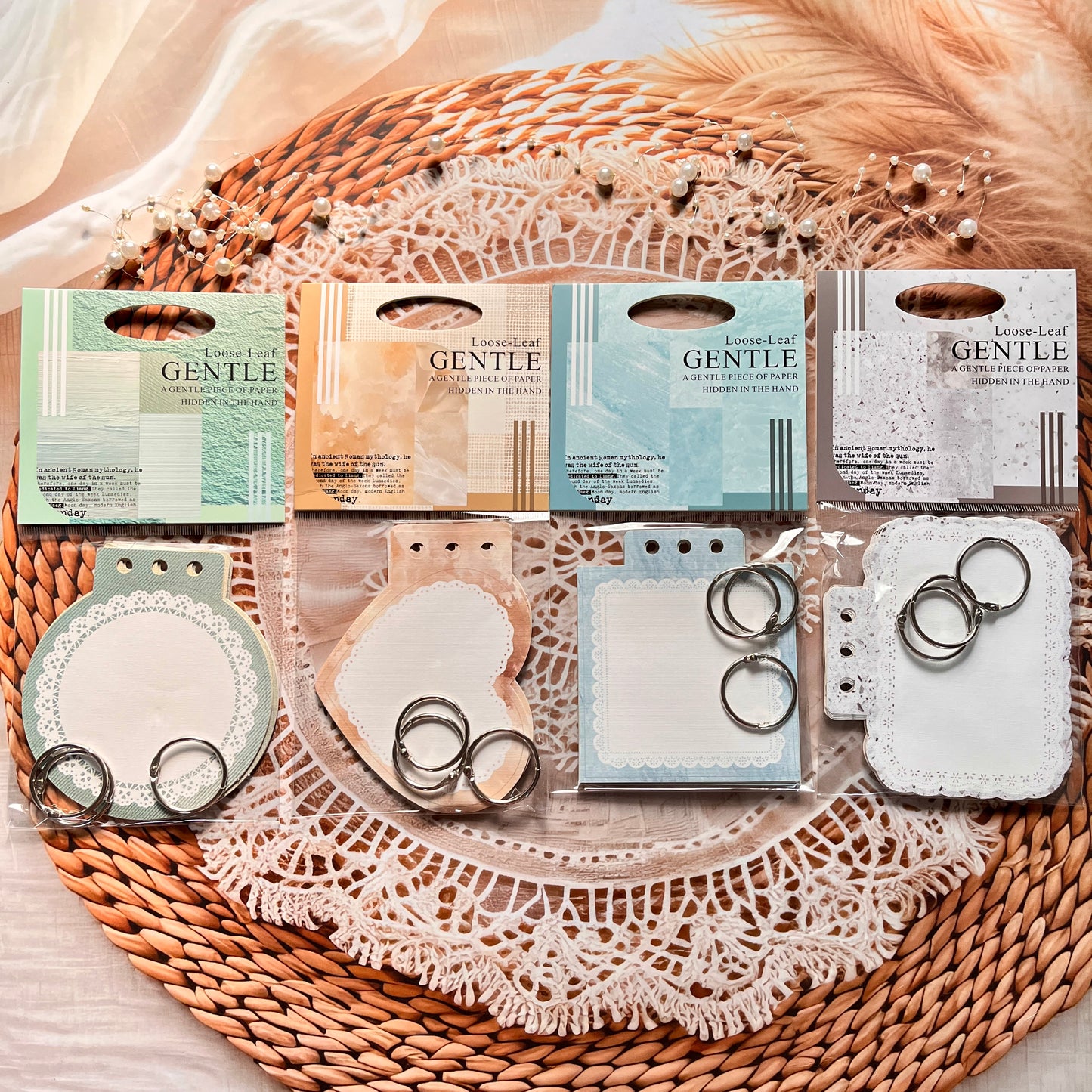 15 Sheets Gentle Touch in Your Hands Series Loose-Leaf Notebook with Custom Shapes