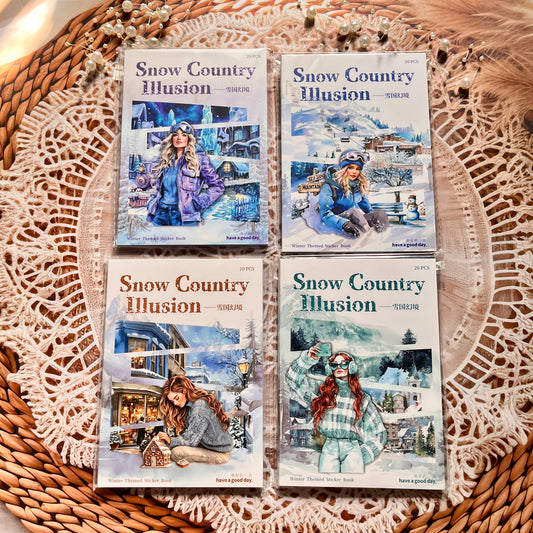 20 Sheets Snow Country Fantasy Series Winter Die-Cut Sticker Book