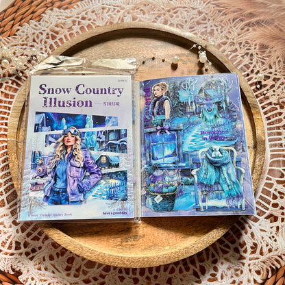 20 Sheets Snow Country Fantasy Series Winter Die-Cut Sticker Book