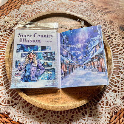 20 Sheets Snow Country Fantasy Series Winter Die-Cut Sticker Book
