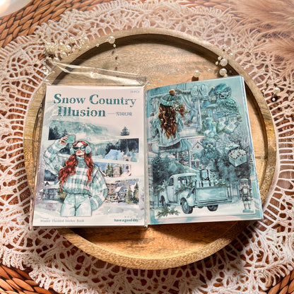 20 Sheets Snow Country Fantasy Series Winter Die-Cut Sticker Book