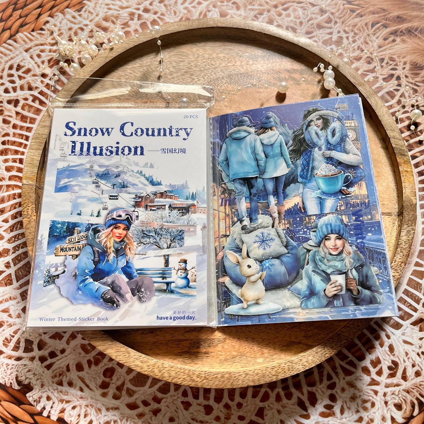 20 Sheets Snow Country Fantasy Series Winter Die-Cut Sticker Book