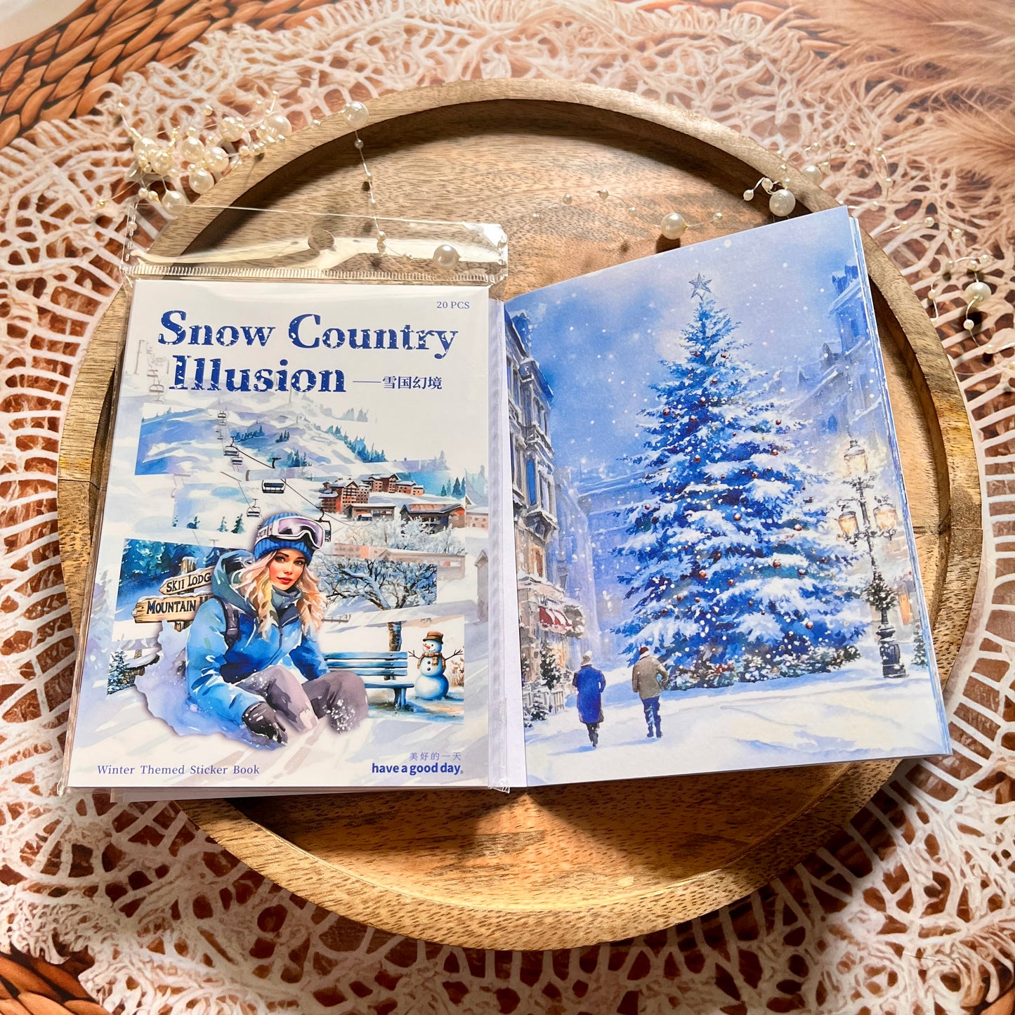 20 Sheets Snow Country Fantasy Series Winter Die-Cut Sticker Book