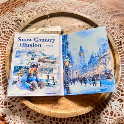 20 Sheets Snow Country Fantasy Series Winter Die-Cut Sticker Book