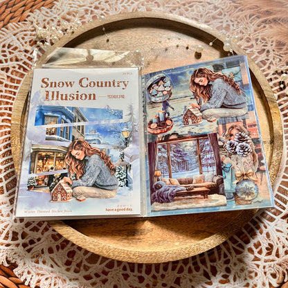 20 Sheets Snow Country Fantasy Series Winter Die-Cut Sticker Book