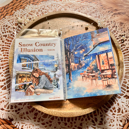20 Sheets Snow Country Fantasy Series Winter Die-Cut Sticker Book
