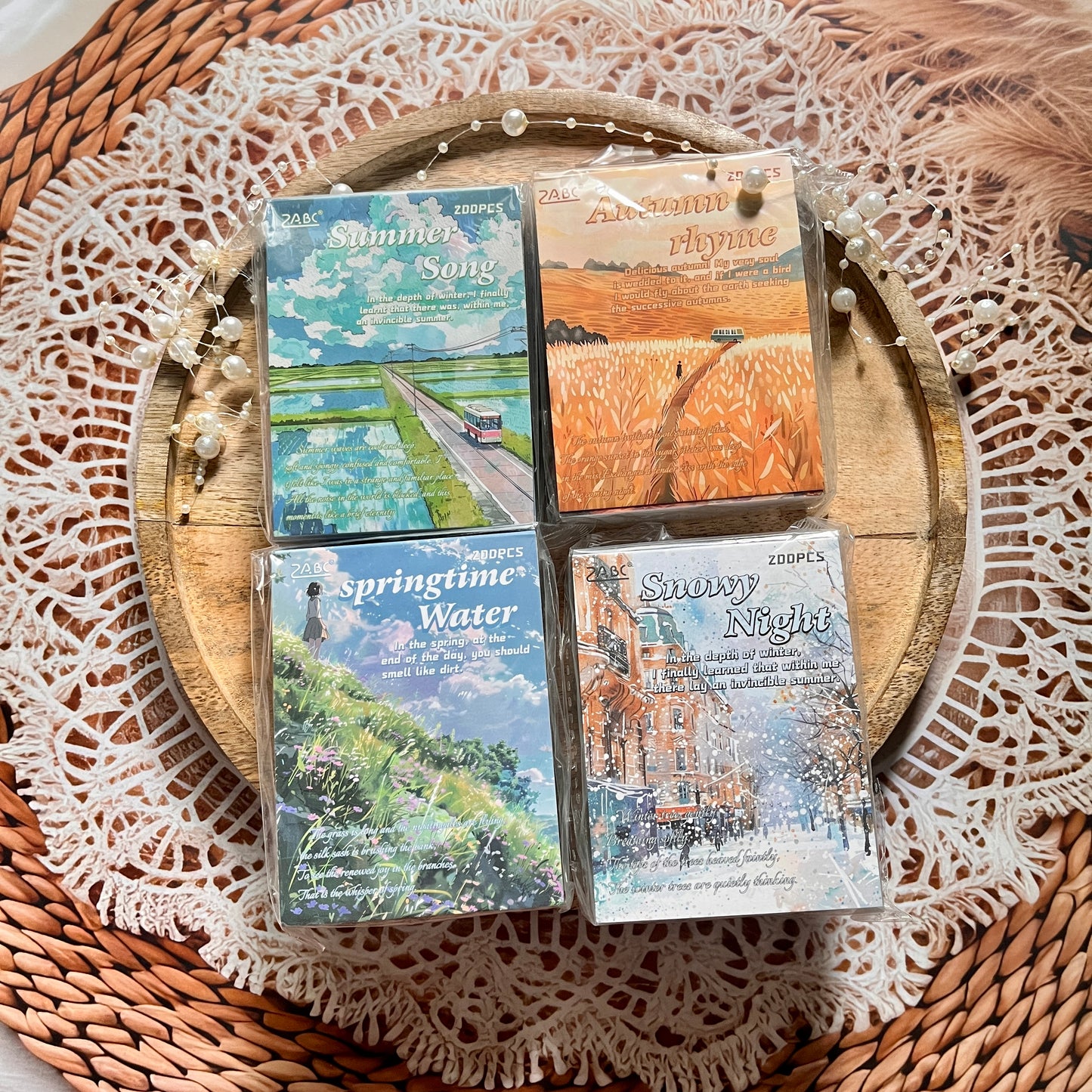 200 Sheets Four Seasons Note Paper Non-adhesive Material book