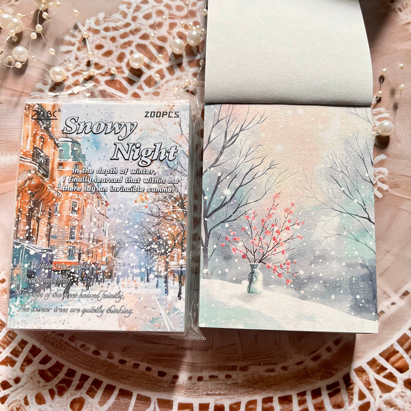 200 Sheets Four Seasons Note Paper Non-adhesive Material book