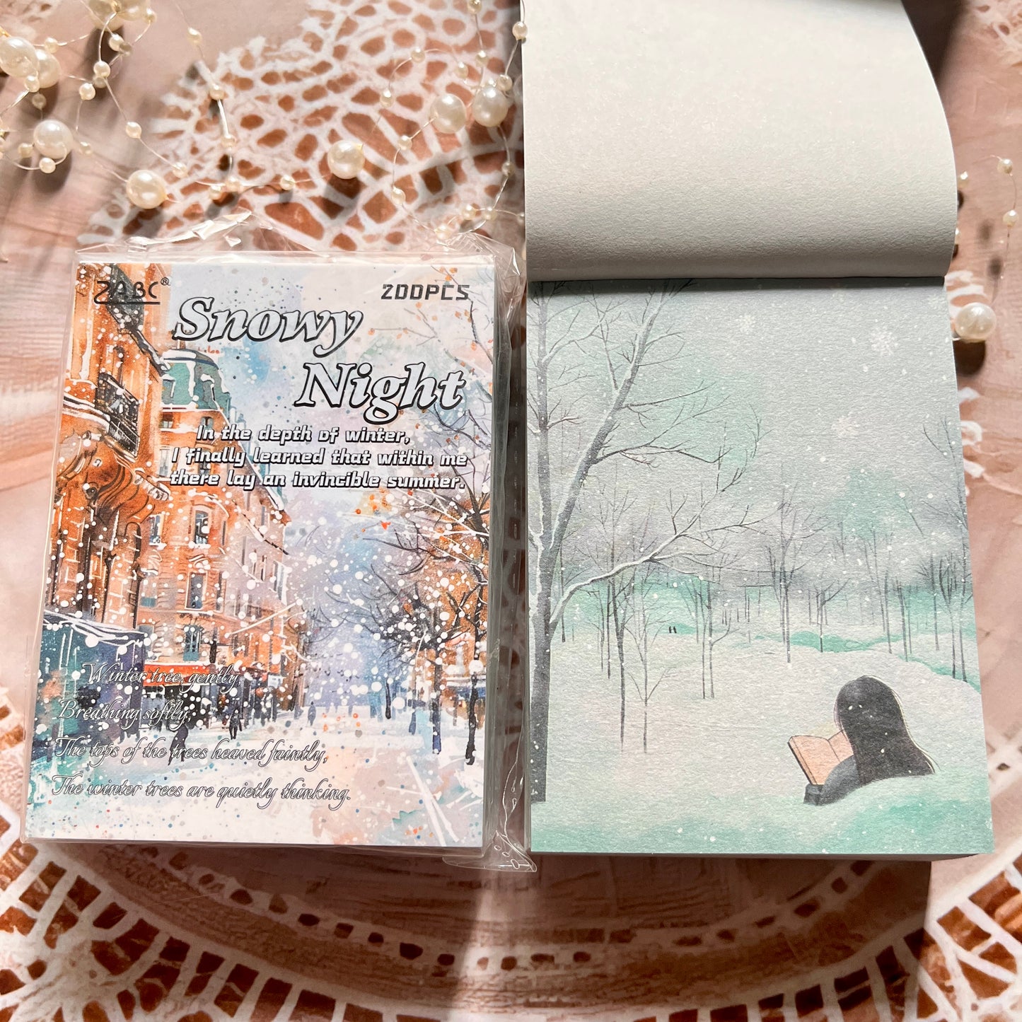 200 Sheets Four Seasons Note Paper Non-adhesive Material book