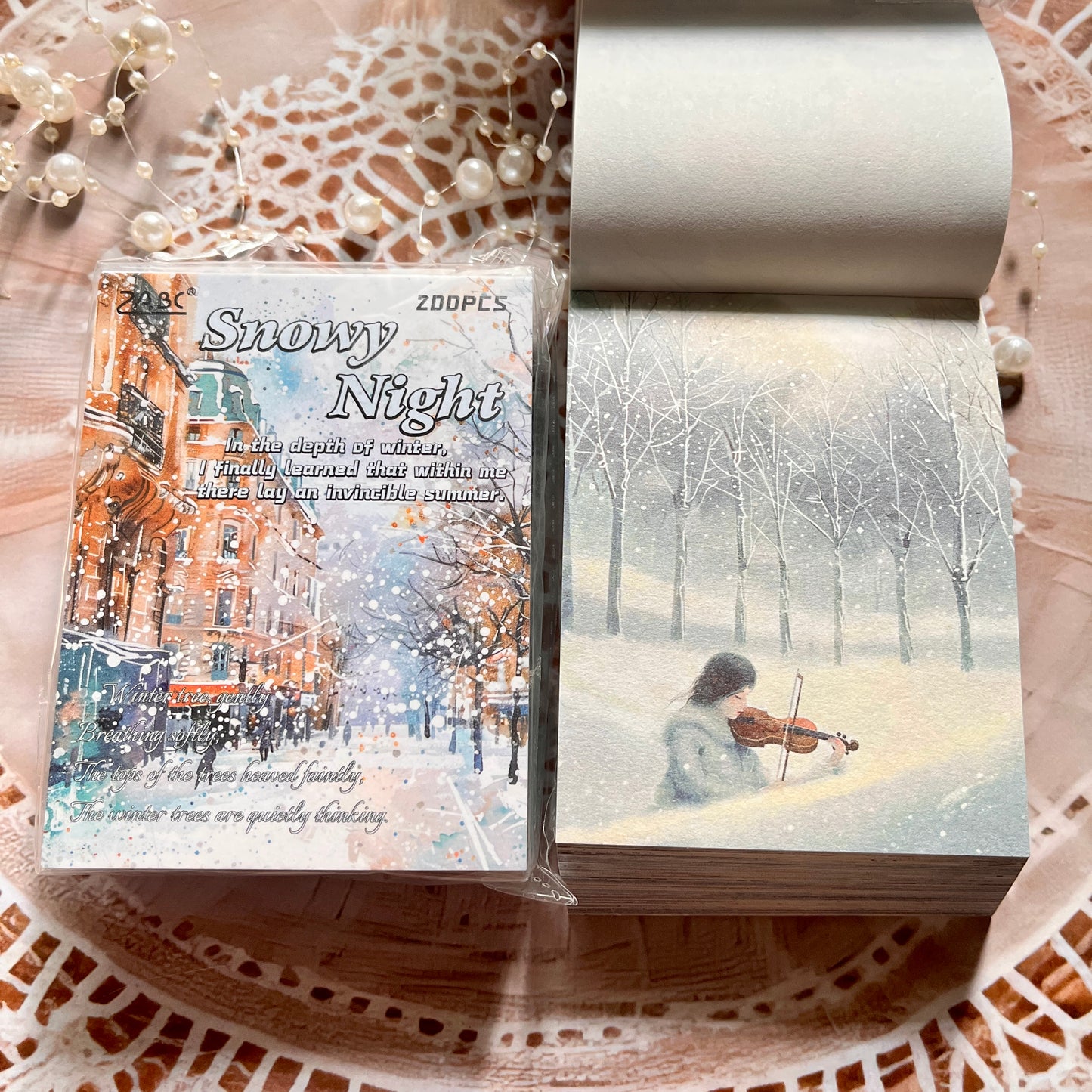 200 Sheets Four Seasons Note Paper Non-adhesive Material book