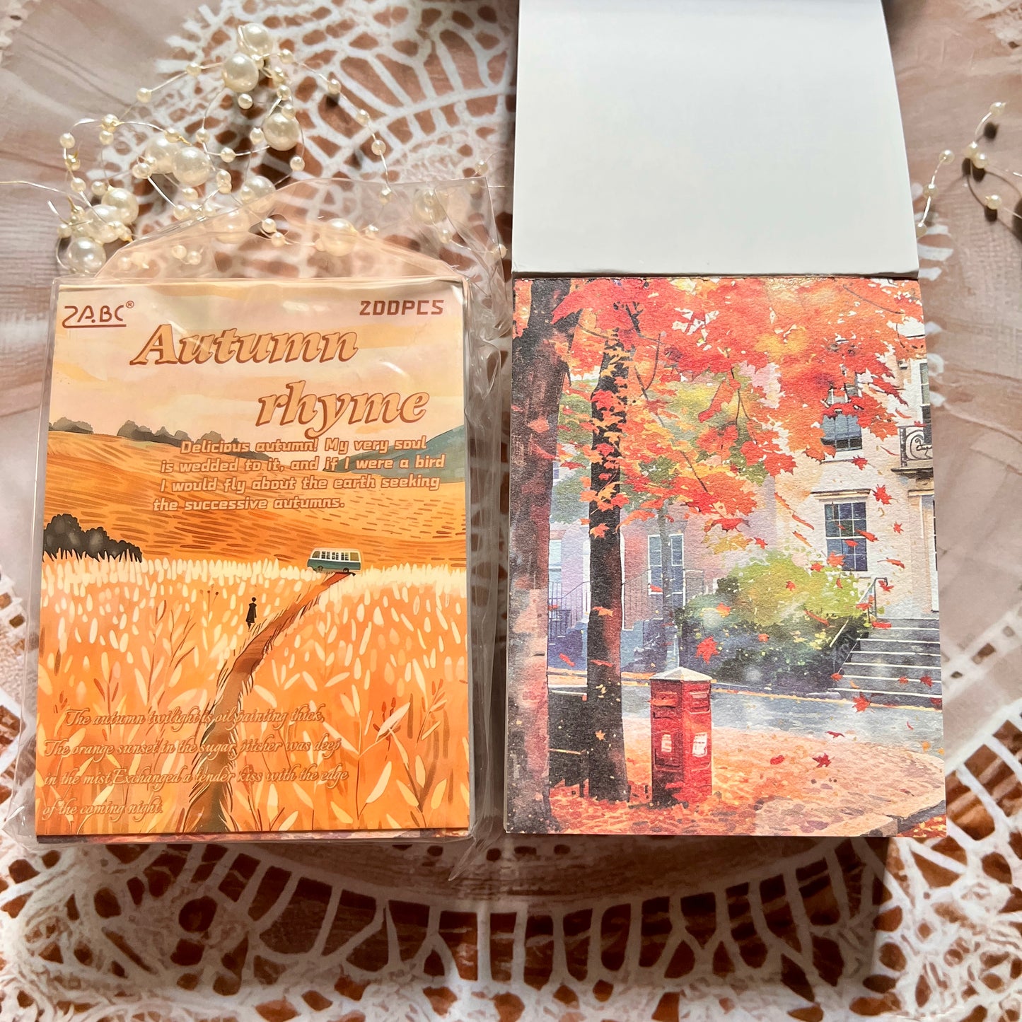 200 Sheets Four Seasons Note Paper Non-adhesive Material book