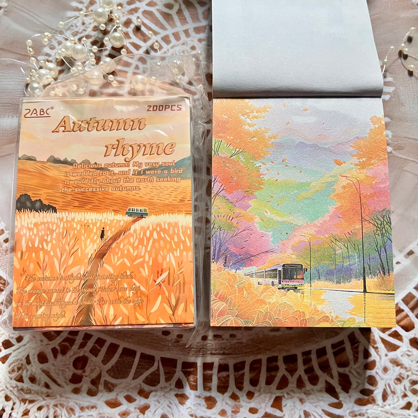 200 Sheets Four Seasons Note Paper Non-adhesive Material book