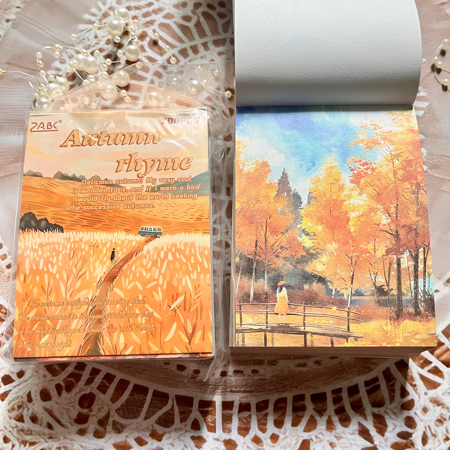 200 Sheets Four Seasons Note Paper Non-adhesive Material book