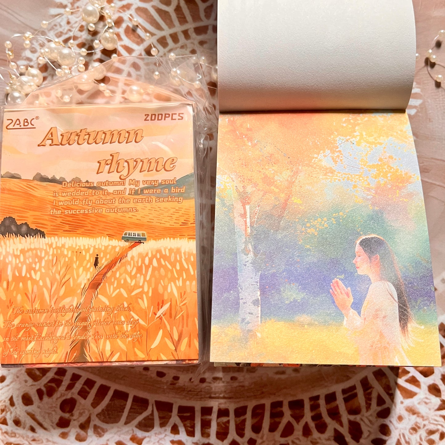 200 Sheets Four Seasons Note Paper Non-adhesive Material book