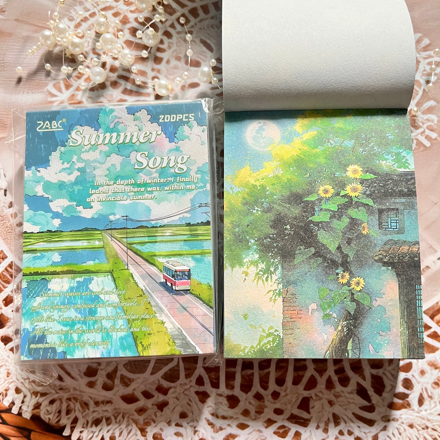 200 Sheets Four Seasons Note Paper Non-adhesive Material book