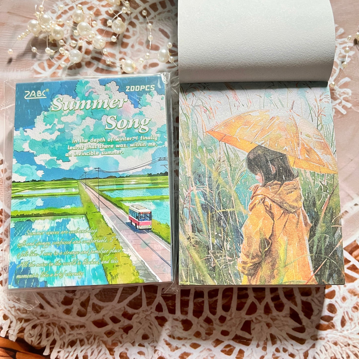 200 Sheets Four Seasons Note Paper Non-adhesive Material book