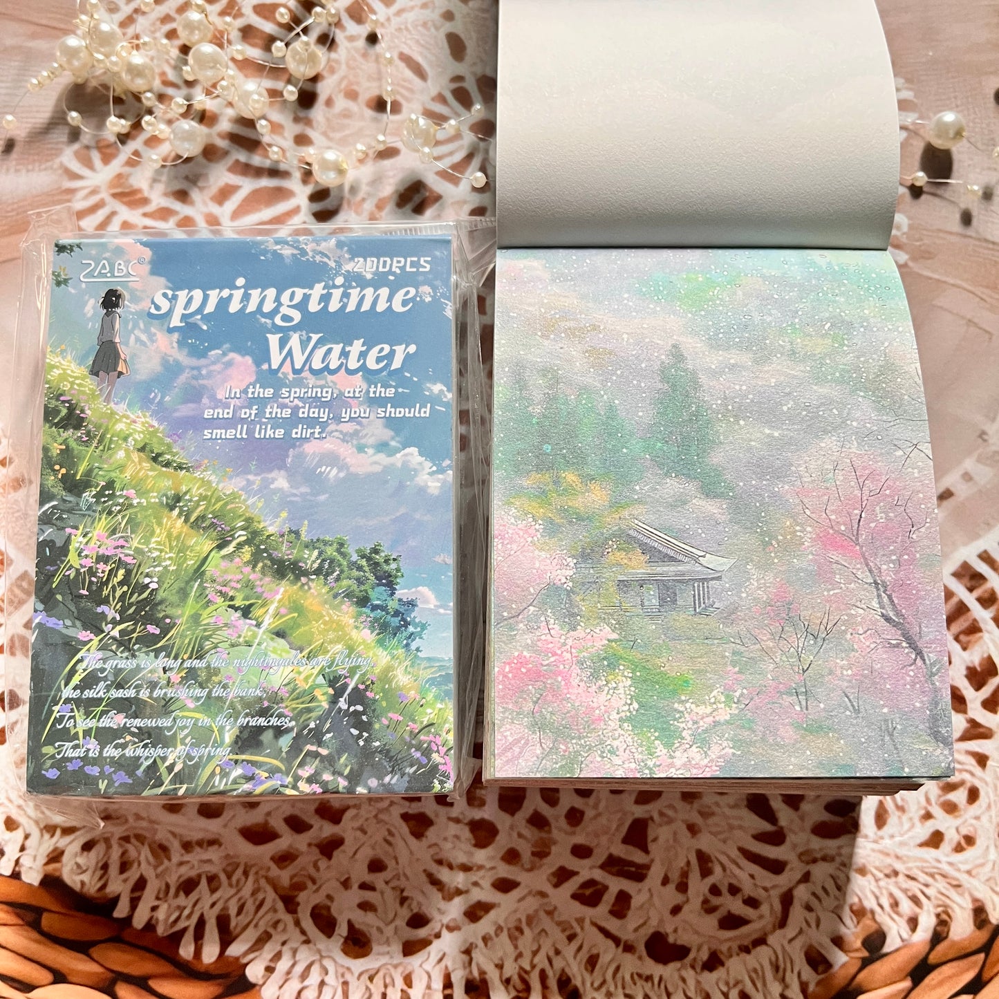 200 Sheets Four Seasons Note Paper Non-adhesive Material book