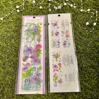 3 sheets/pack PET adhesive tape Flower Diary Series Flower Handbook Decoration Material