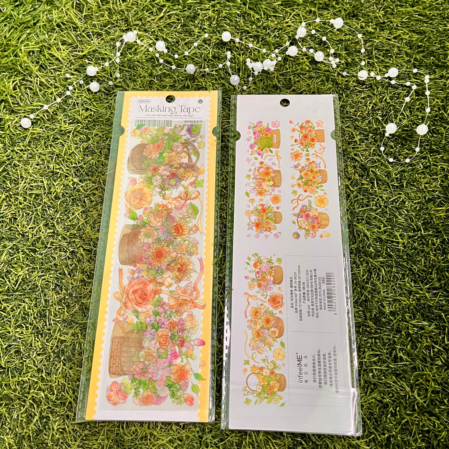 3 sheets/pack PET adhesive tape Flower Diary Series Flower Handbook Decoration Material