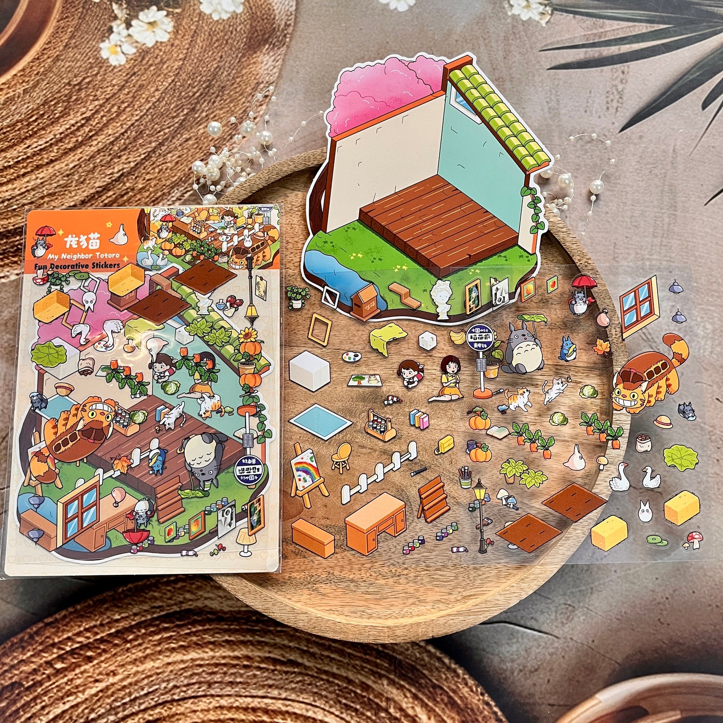 3 Sheets My Neighbor Totoro 3D Landscaping Scenery Sticker Pack