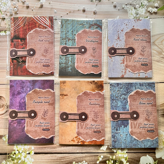 30 Pcs Paper Rust Series Vintage Old Rust Landscape material paper pack