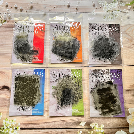 20 Pcs Dream Silhouette Series Vintage Ink Smudge Pet Sticker