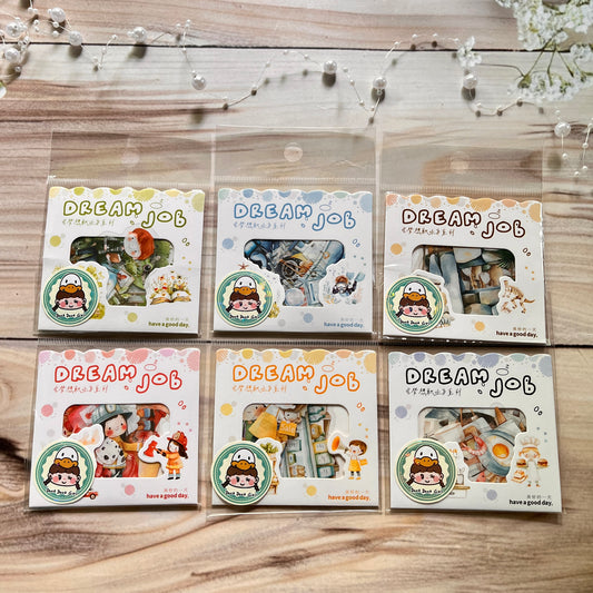 20pcs Dream Career Series Character Scenography PET Stickers