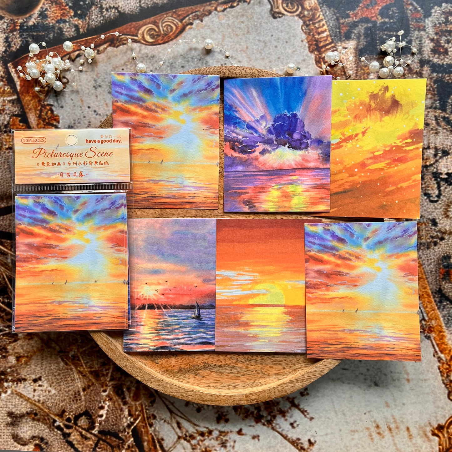 10 Sheets Picturesque Views Series Landscaping Washi Stickers