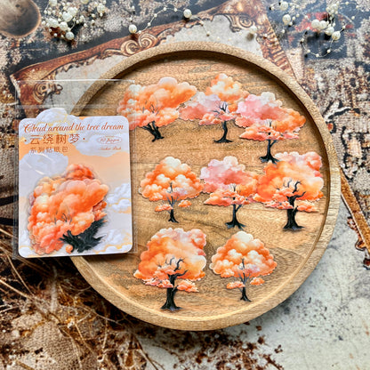 10 Pcs Cloud Tree Dream Tree Landscaping Stickers for Journaling