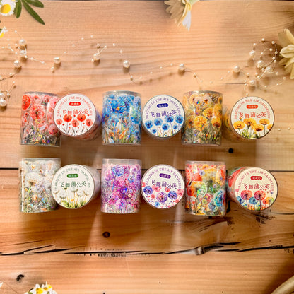 50mm*200cm Dancing Dandelions Series Vintage Plant Flower Landscaping Pet Tape