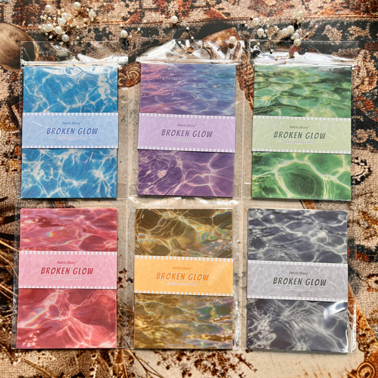 16 Sheets Shimmer Series Water Ripple Decorative Materials for Scrapbooking