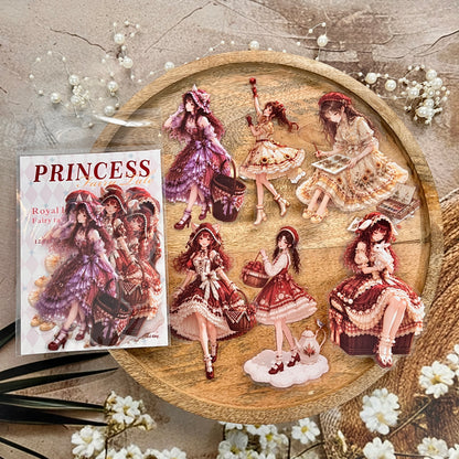 12 Pcs Princess and Fairy Tale Series Character-themed Character Stickers